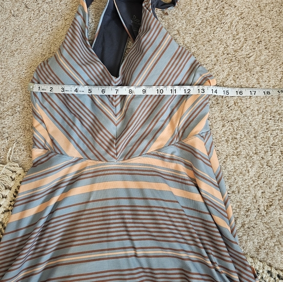 Prana Women Saxon Dress Red Clay Stripe size M - Picture 5 of 5